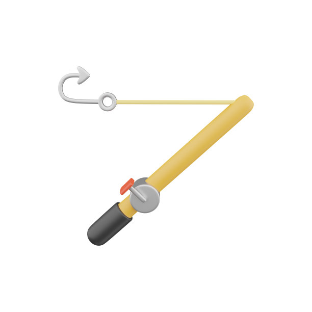 3d鱼竿和卷轴孤立在白色背景。3d渲染鱼竿。3d渲染鱼竿插画图片下载
