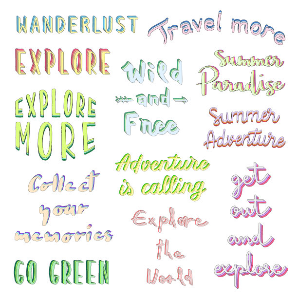 旅行生活风格手写字灵感语录图片下载