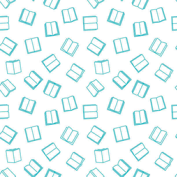 无缝矢量模式与蓝色大纲书图标图片下载