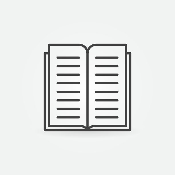 书籍线性图标矢量打开的书本概念标志图片下载