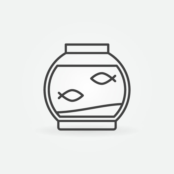 鱼缸线性图标图片下载