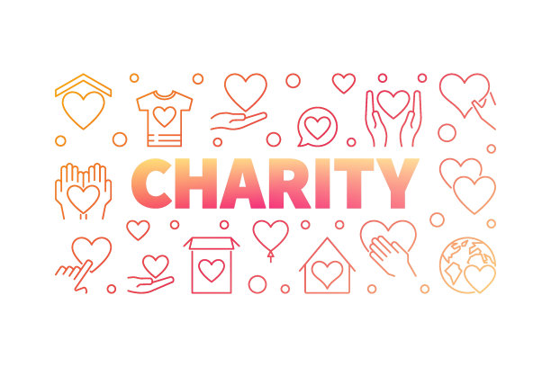 慈善矢量红创意横线横幅图片下载