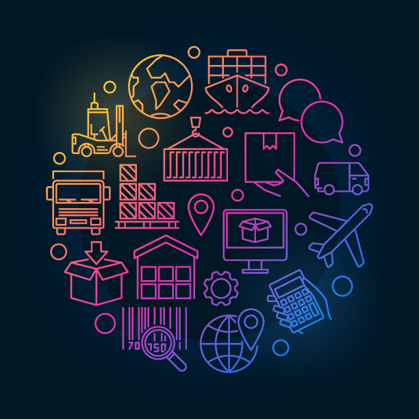 物流概念彩色插图图片下载