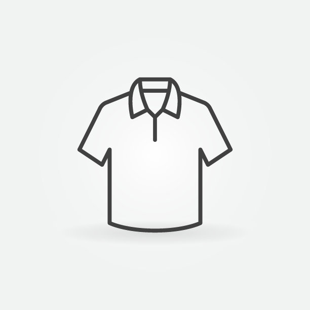 可爱的t恤矢量轮廓图标或符号图片下载