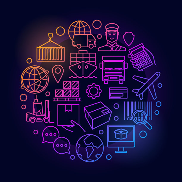 物流和航运彩色插图图片下载