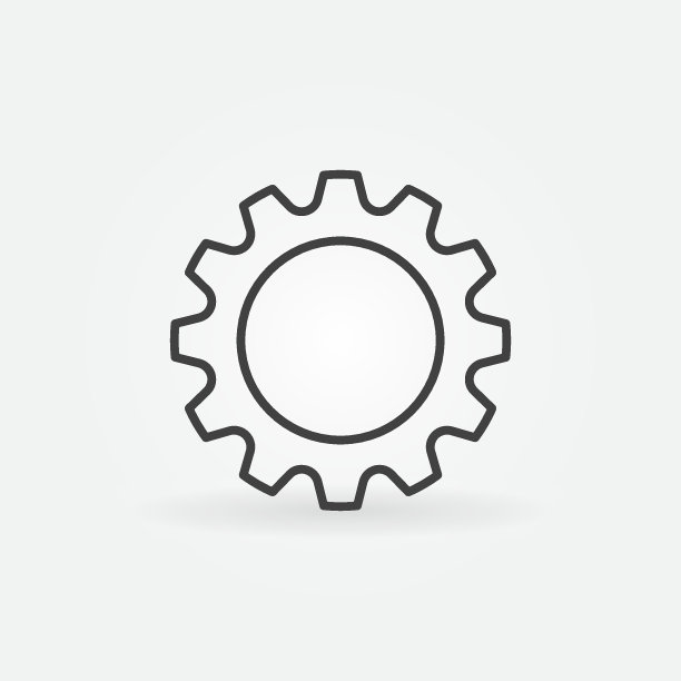 齿轮轮廓图标-矢量齿轮轮廓符号图片下载