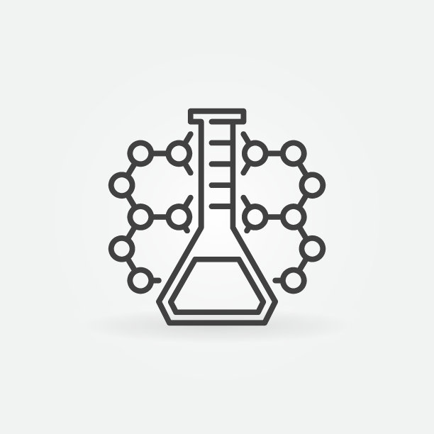 化学公式与烧瓶图标图片下载