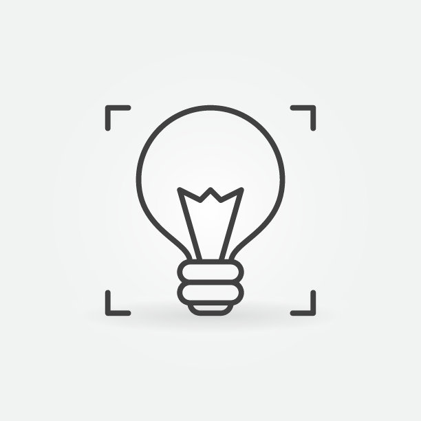 灯泡轮廓矢量图标。想法和启动线性符号图片下载