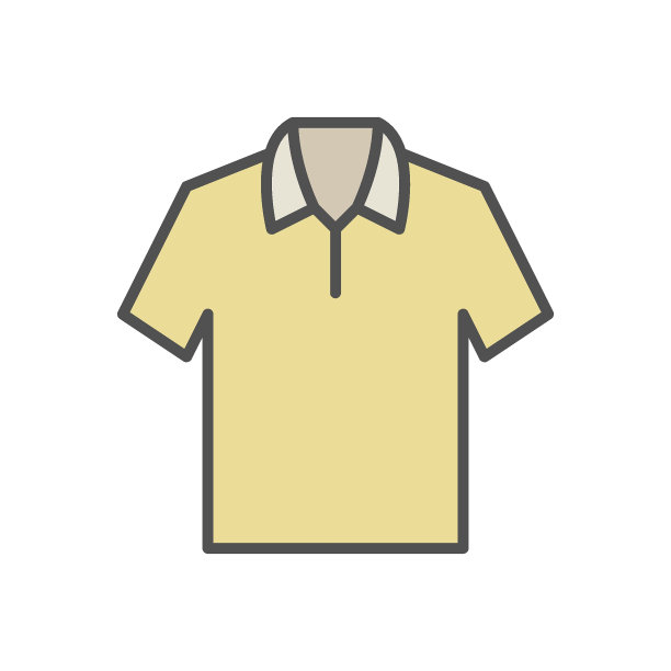 白色背景的黄色t恤图标图片下载