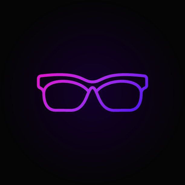 眼镜彩色轮廓图标。矢量太阳镜符号图片下载