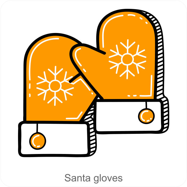 圣诞老人手套和冬季图标概念图片下载