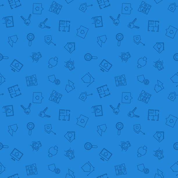 房地产经纪人蓝色矢量无缝图案或背景图片下载