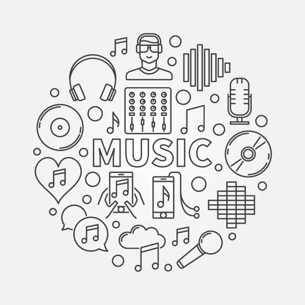 音乐线圆插图图片下载