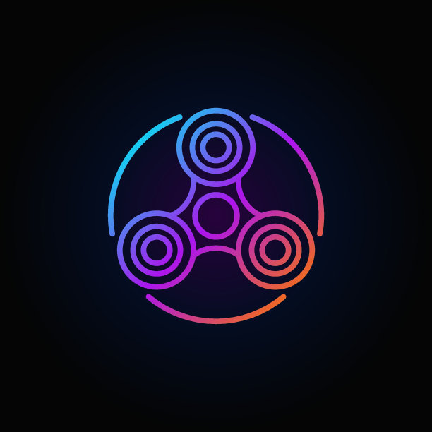 指尖陀螺彩色图标图片下载