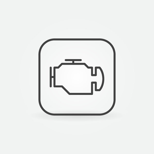 检查发动机轮廓图标图片下载