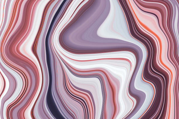 淡紫色的背景。现代抽象艺术绘画背景。油漆流动。移动的彩色线条。液体大理石纹理设计，渐变表面，条纹图案。波。图片下载