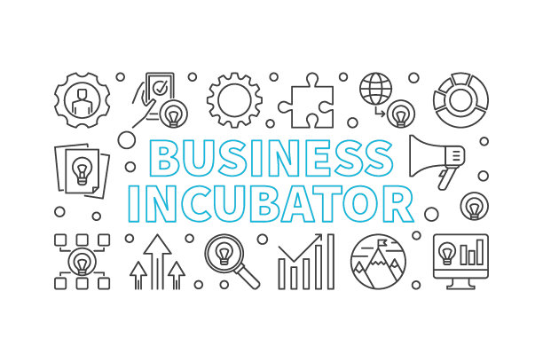 企业孵化器横向量直线横幅图片下载