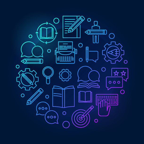 内容作者矢量创意圆形轮廓插图图片下载