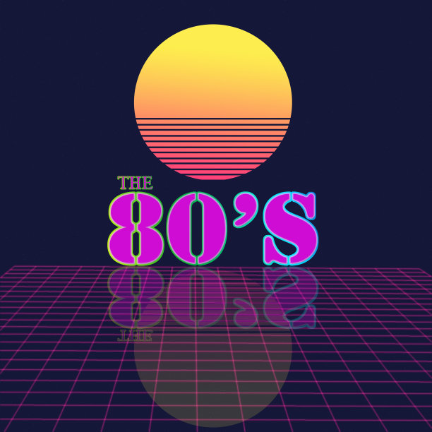 80年代的复古风景。背景。图片下载