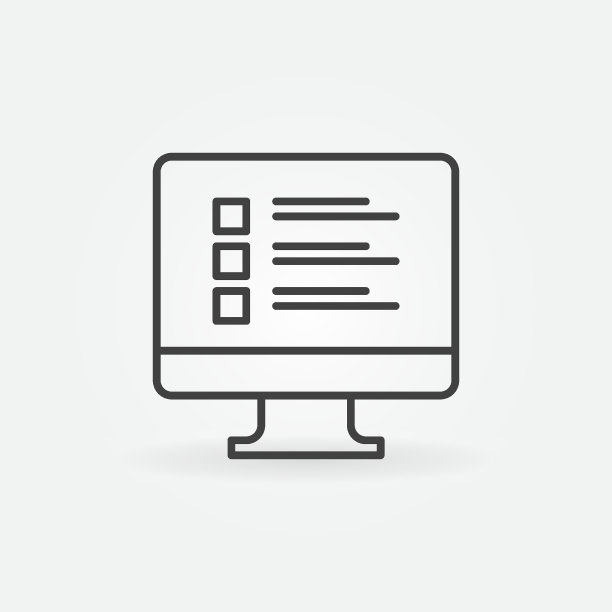 在线调查矢量概念图标在细线风格图片下载