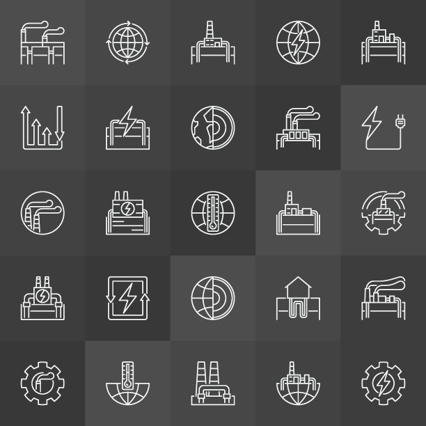 地热发电线性图标图片下载