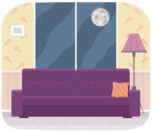 客厅家具设计，现代家居室内元素。沙发图片下载