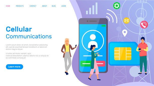 应用程序的人交谈，聊天，照片和视频。蜂窝通信登陆页面图片下载