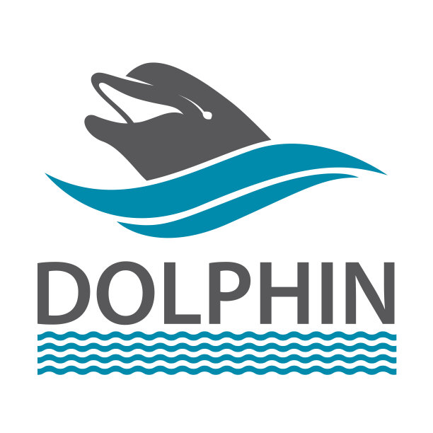 海豚图案与海浪图片下载