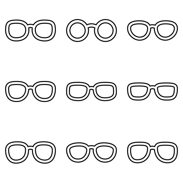 套眼镜在线风格孤立图片下载