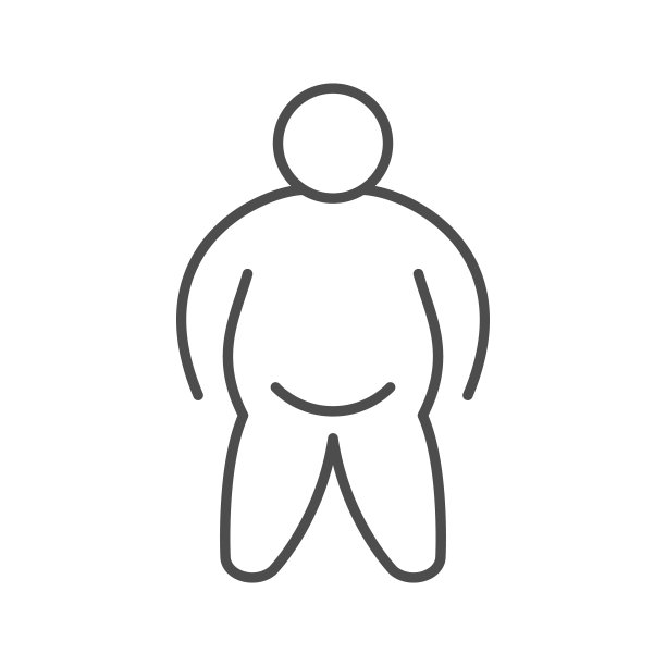 人与额外的体重线图标图片下载