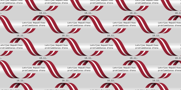 美丽庄严的拉脱维亚国旗无缝图案在灰色背景。11月18日拉脱维亚独立日。图片下载