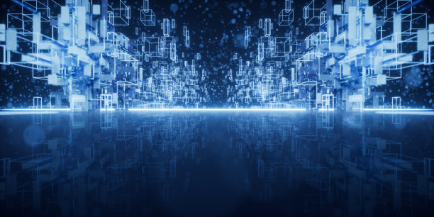 空地面数字几何，三维渲染。图片下载