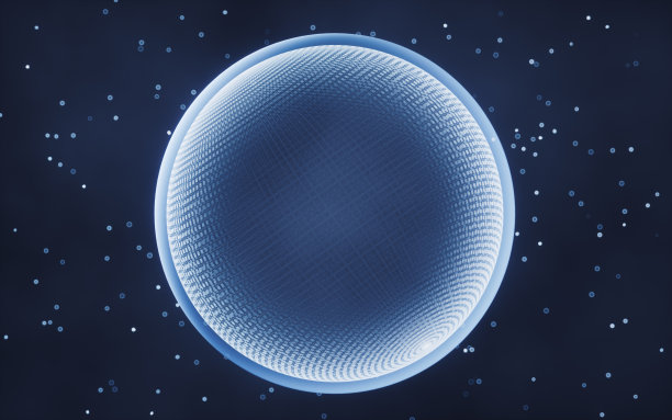 具有发光线条结构的数字球体，三维渲染。图片下载