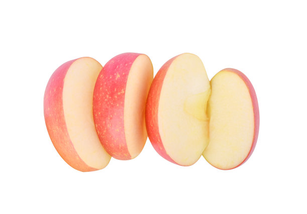 新鲜的红苹果片孤立在白苹果上图片下载