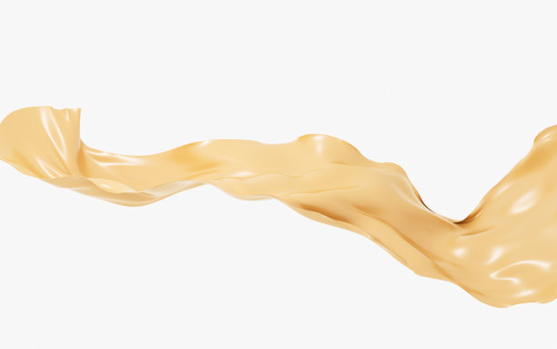 黄色抽象流动布，3d渲染。图片下载
