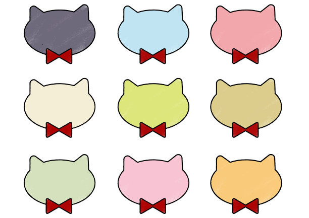 材料设置与可爱的猫形框架领带图片下载