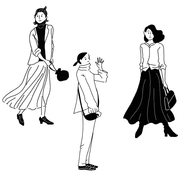 矢量线画一个时髦的女人图片下载