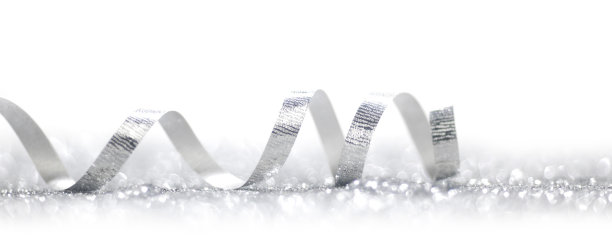 美丽的闪闪发光的银色丝带图片下载