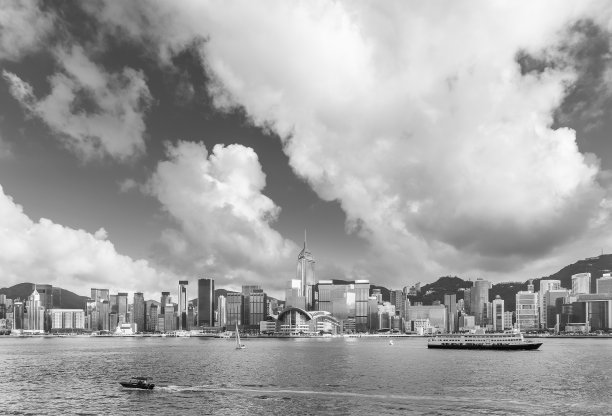 香港城市维多利亚港的风景图片下载