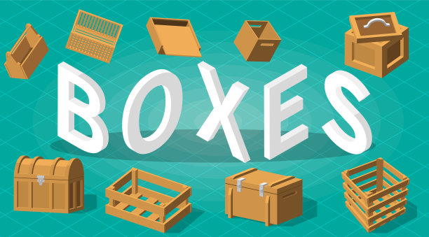 木箱文字构图图片下载