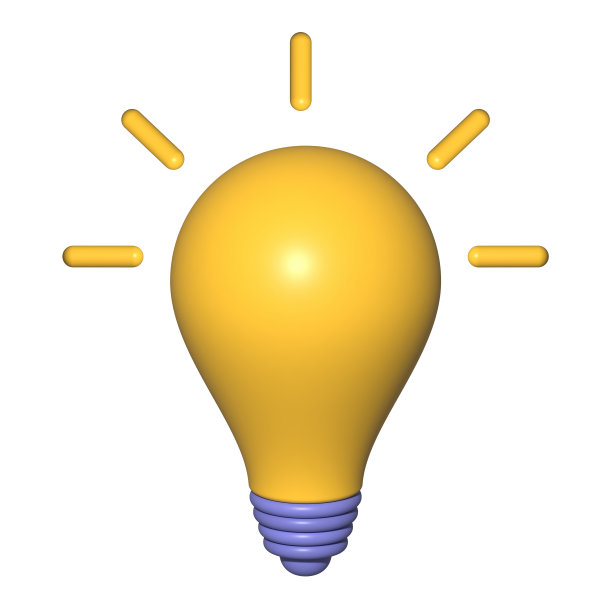 3d灯泡，灯的想法图标团队进行头脑风暴的想法发展卡通风格的3d渲染插图。现实的灯泡插画思想隐喻图片下载