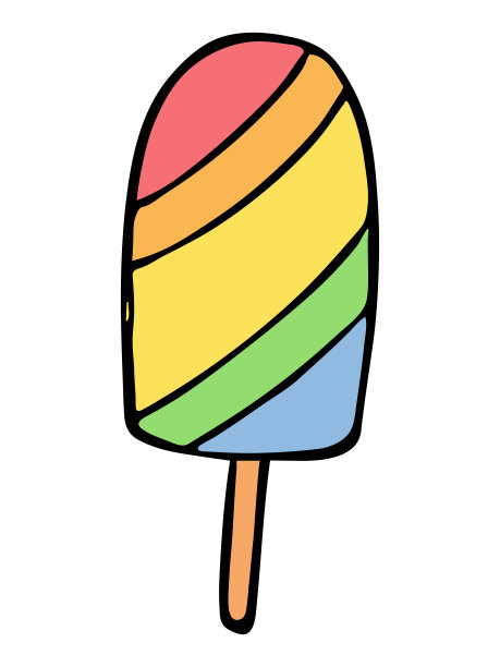 手绘冰淇淋剪贴画。甜点涂鸦图片下载