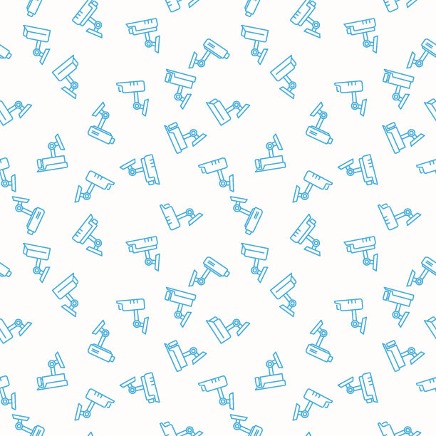 视频监控矢量蓝色无缝模式图片下载