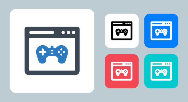 游戏博客图标-矢量插图。游戏，博客，电子竞技，玩家，互联网，在线，技术，博客，内容，网站，vlog, vlog，标志，符号，平面，图标。图片下载