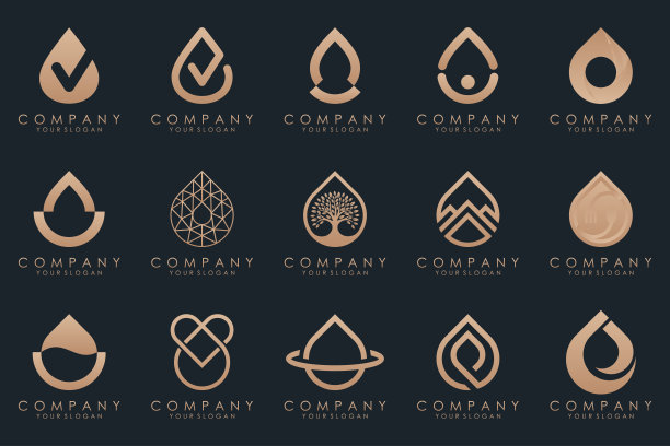 创意水滴标志图标集。图片下载