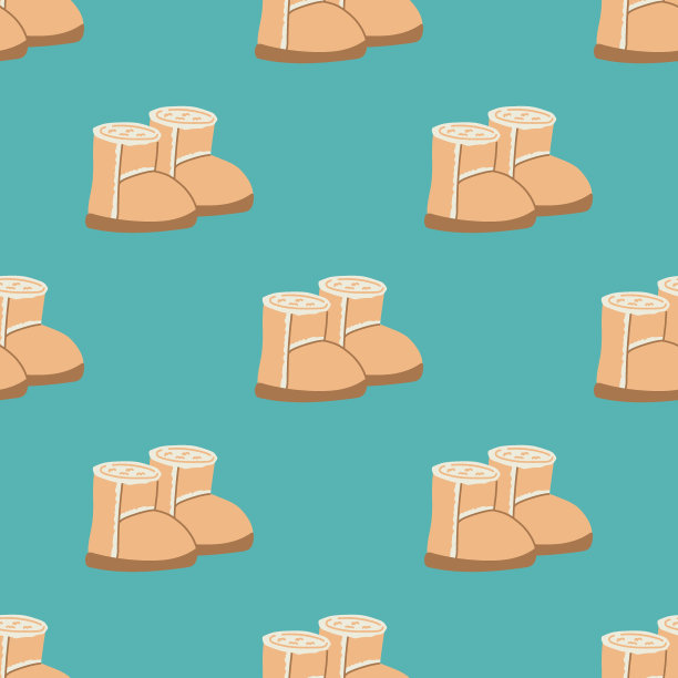 Ugg靴子无缝图案。圣诞节募捐。平面矢量插图独角兽心脏图片下载