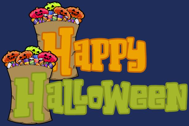 带着满满一袋糖果的万圣节快乐图片下载