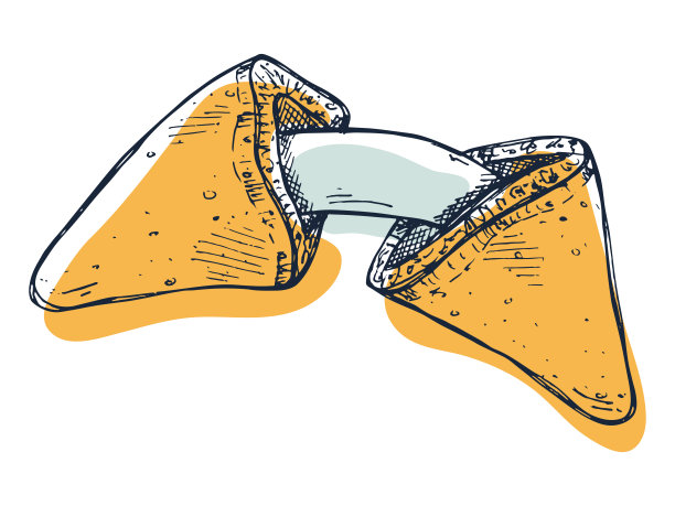 手绘中国幸运饼干剪纸图片下载