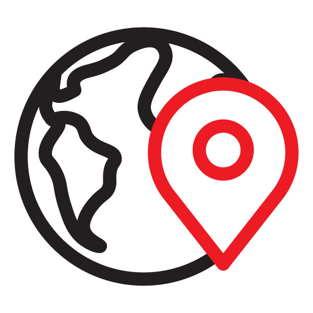 地球仪图标上的位置。针在地球仪上，矢量插图。图片下载