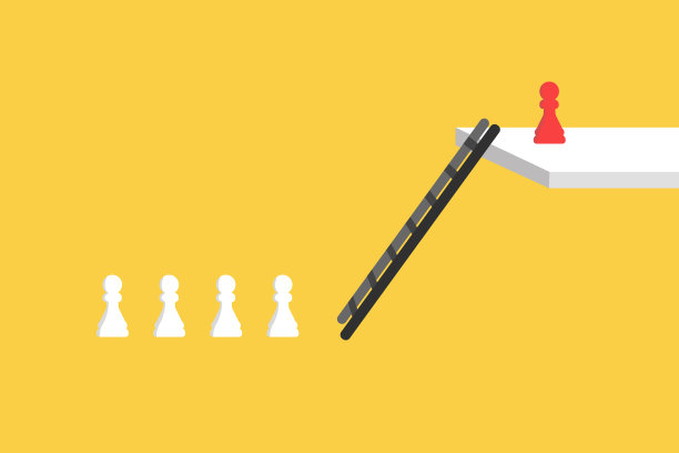 印棋兵在下，棋兵在上，领导观念成就，成长和成功。图片下载